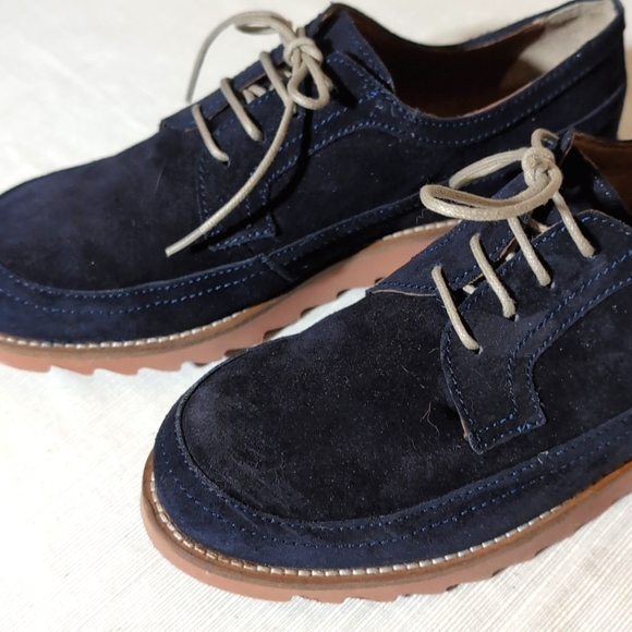 Sz 9.5/40 Pointer Navy Suede Oxfords Handmade in Portugal - Picture 2 of 7